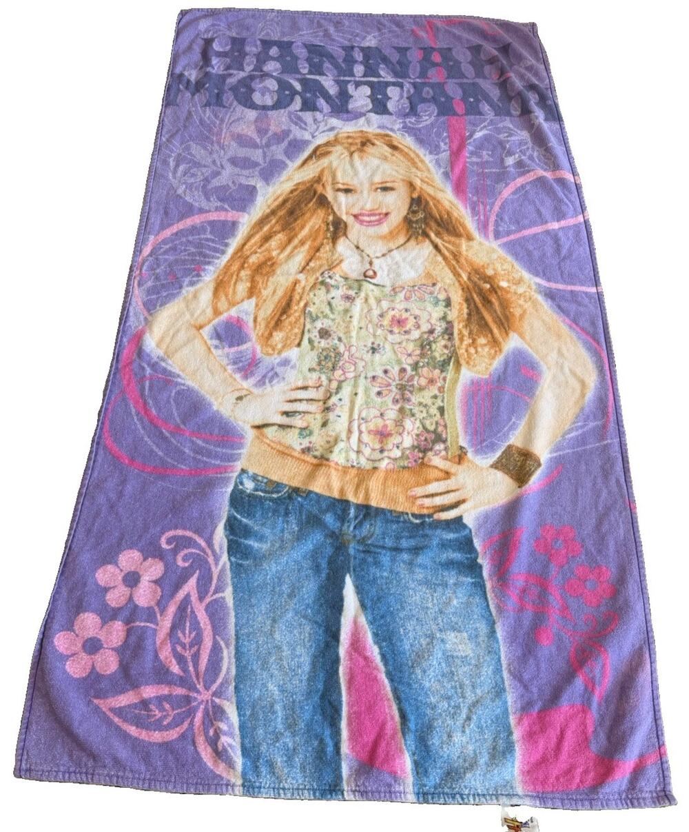 VTG Disney channel Hannah Montana Beach Towel Set 2-Pack Miley Cyrus Y2K